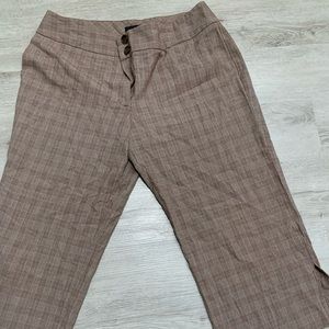 Brown and white capri pants